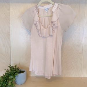 Express Light Pink Top with Ruffle Sheer Sleeves - Women's size small